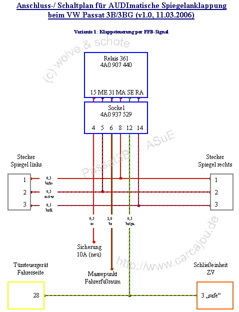 Schalter spiegelverstellung passat 35i